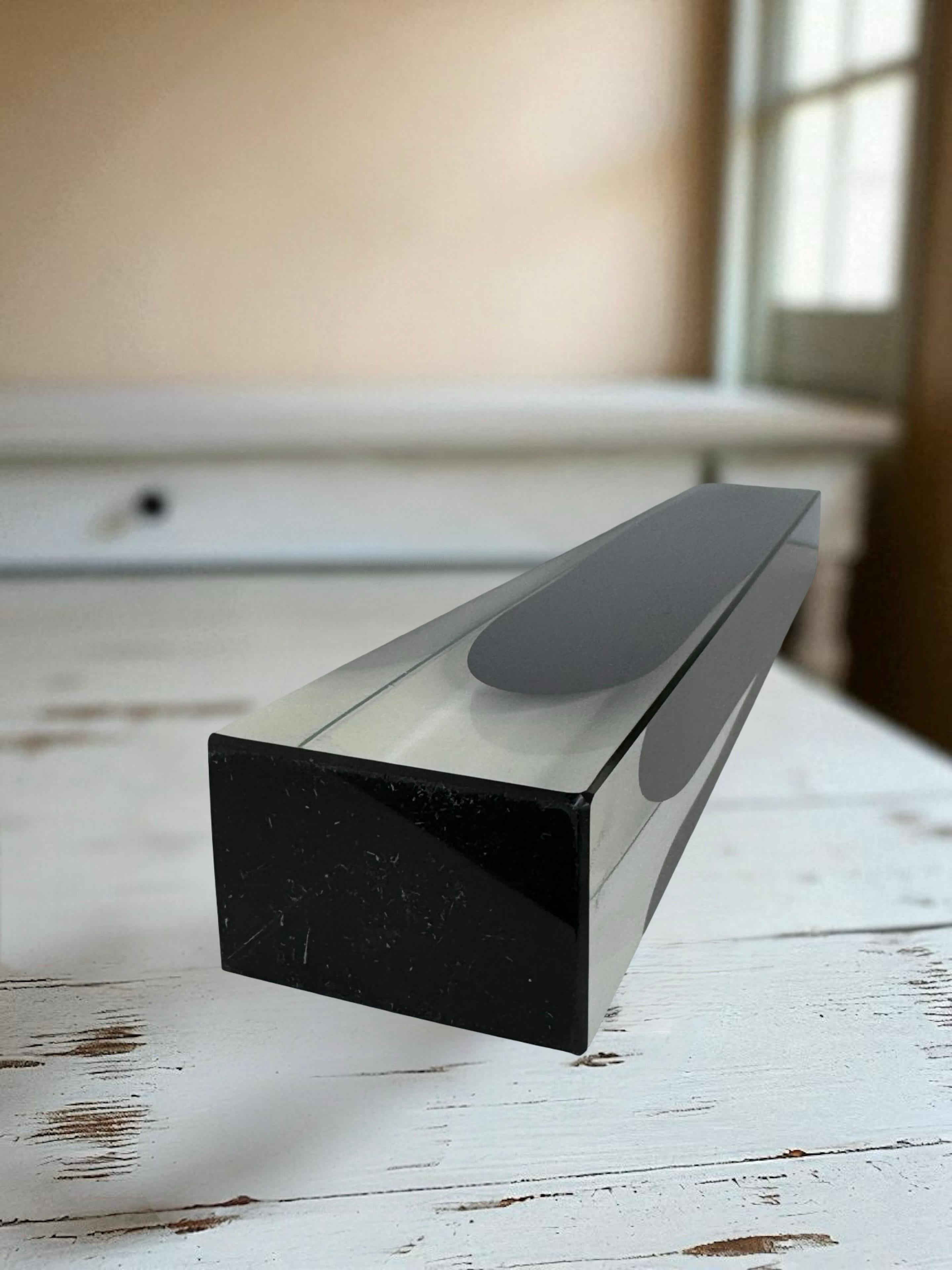 Mandruzzato Dark Green into Clear Murano Glass Sommerso Vase, Mid Century Modern en venta 6