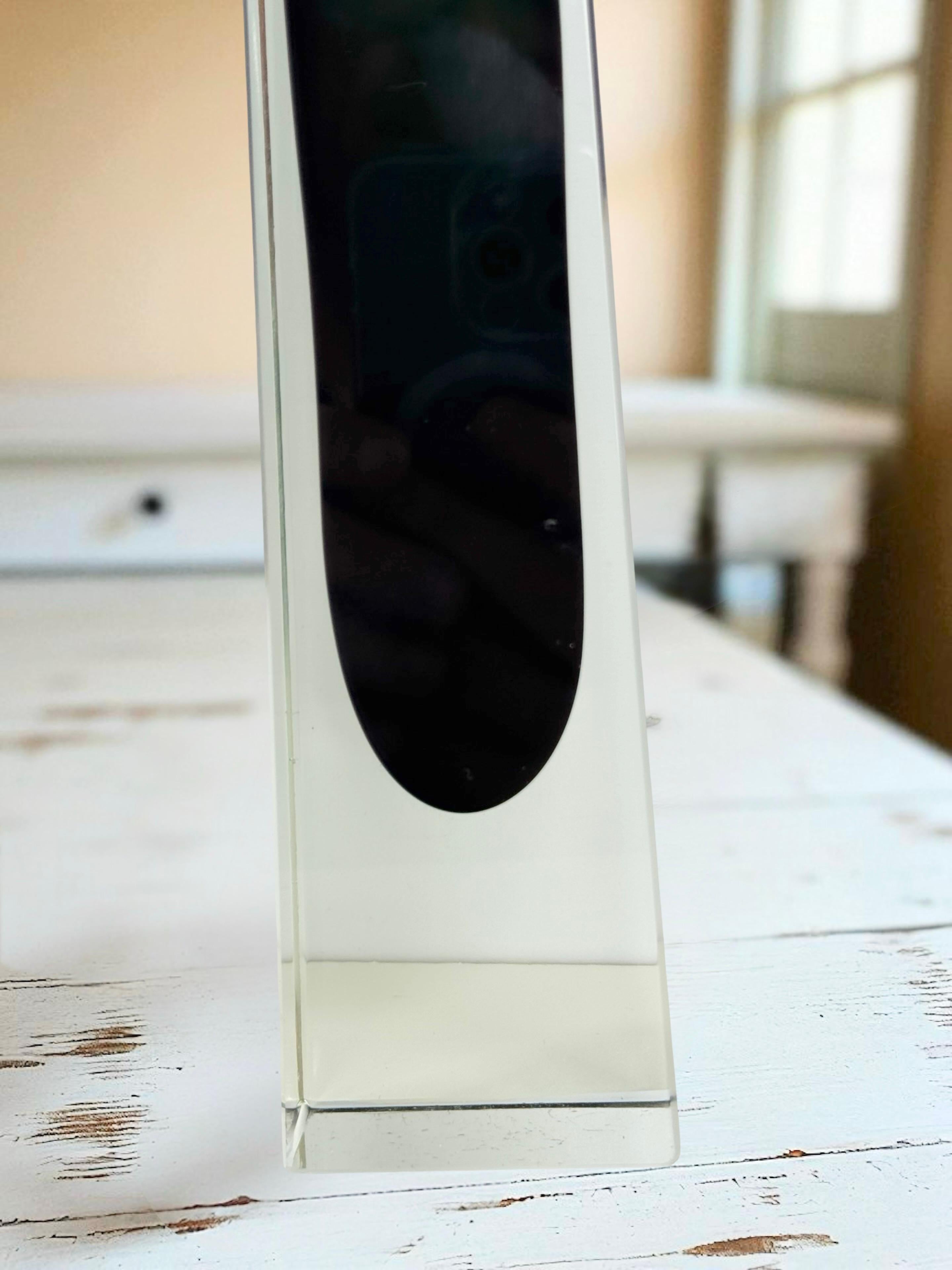 Mandruzzato Dark Green into Clear Murano Glass Sommerso Vase, Mid Century Modern en venta 1