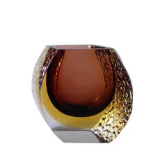 Mandruzzato Designed Murano Sommerso Glass Vase