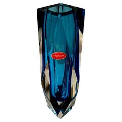 Mandruzzato Murano Attributed Colored And Faceted Submerged Glass Vase