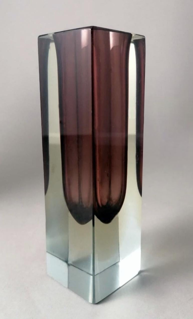 Mandruzzato - Paire de vases en verre de Murano « Sommerso » colorés en vente 2