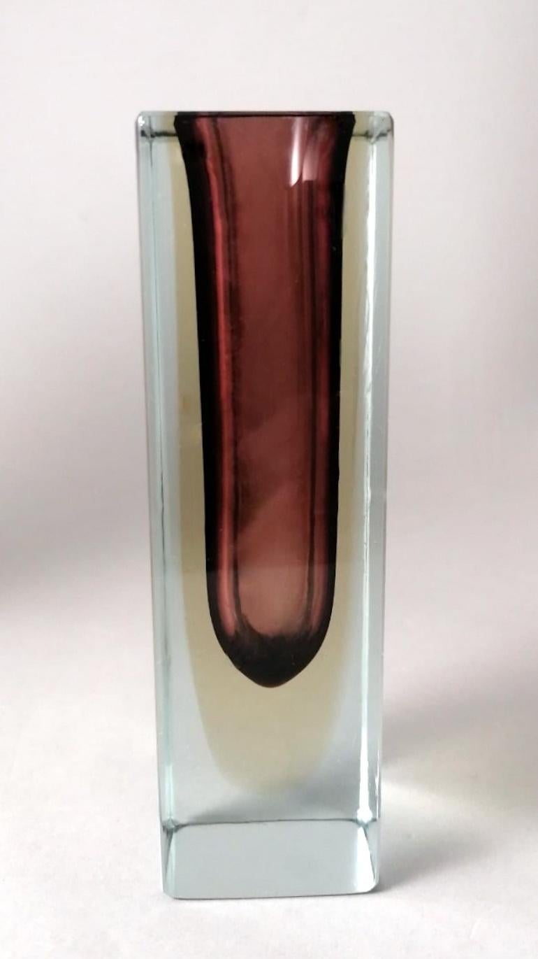 Mandruzzato Murano-Vasen „Sommerso“ aus farbigem Glas, Paar im Angebot 3