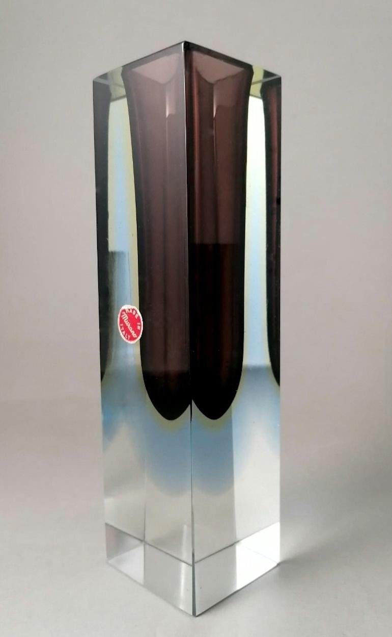 Mandruzzato Murano-Vasen „Sommerso“ aus farbigem Glas, Paar (Handgefertigt) im Angebot