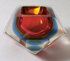 Mandruzzato Style Murano Ashtray "Vetro Sommerso"