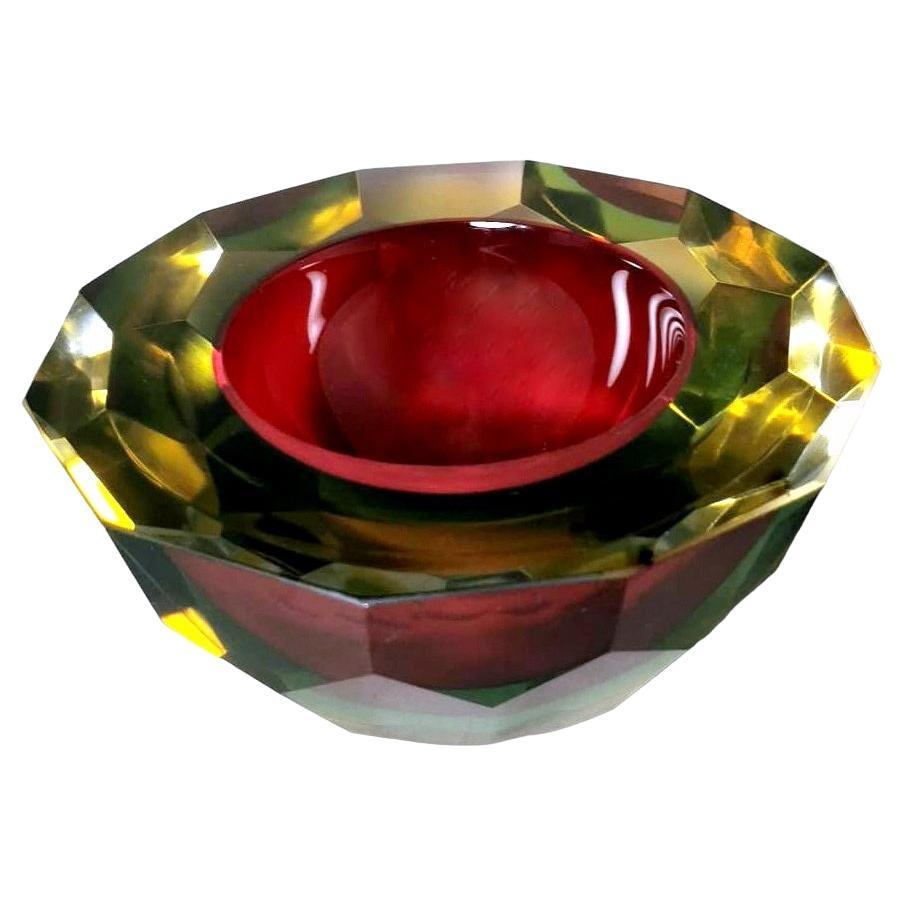 Mandruzzato Style Murano Ashtray "Vetro Sommerso"