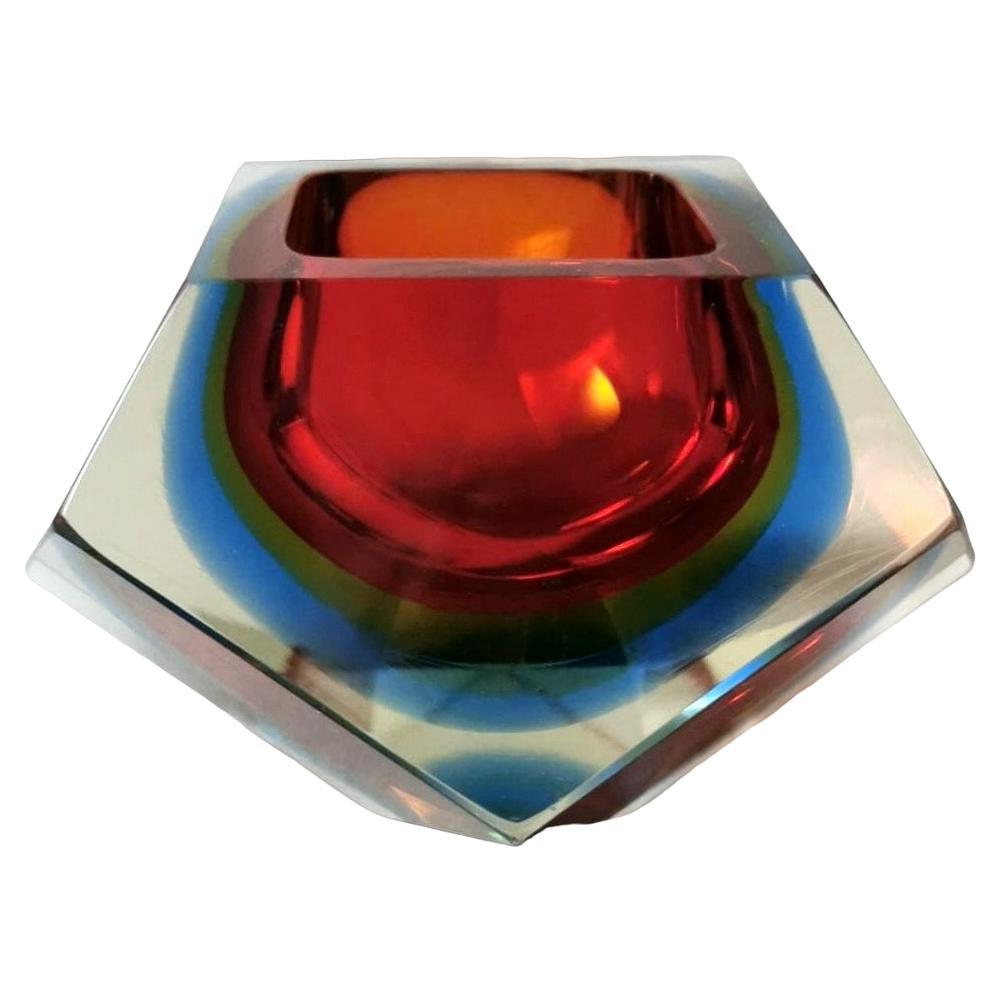 Mandruzzato Style Murano Ashtray "Vetro Sommerso"