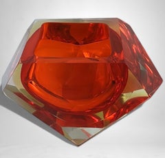 Mandruzzato Style Murano “Sommerso” Glass Ashtray