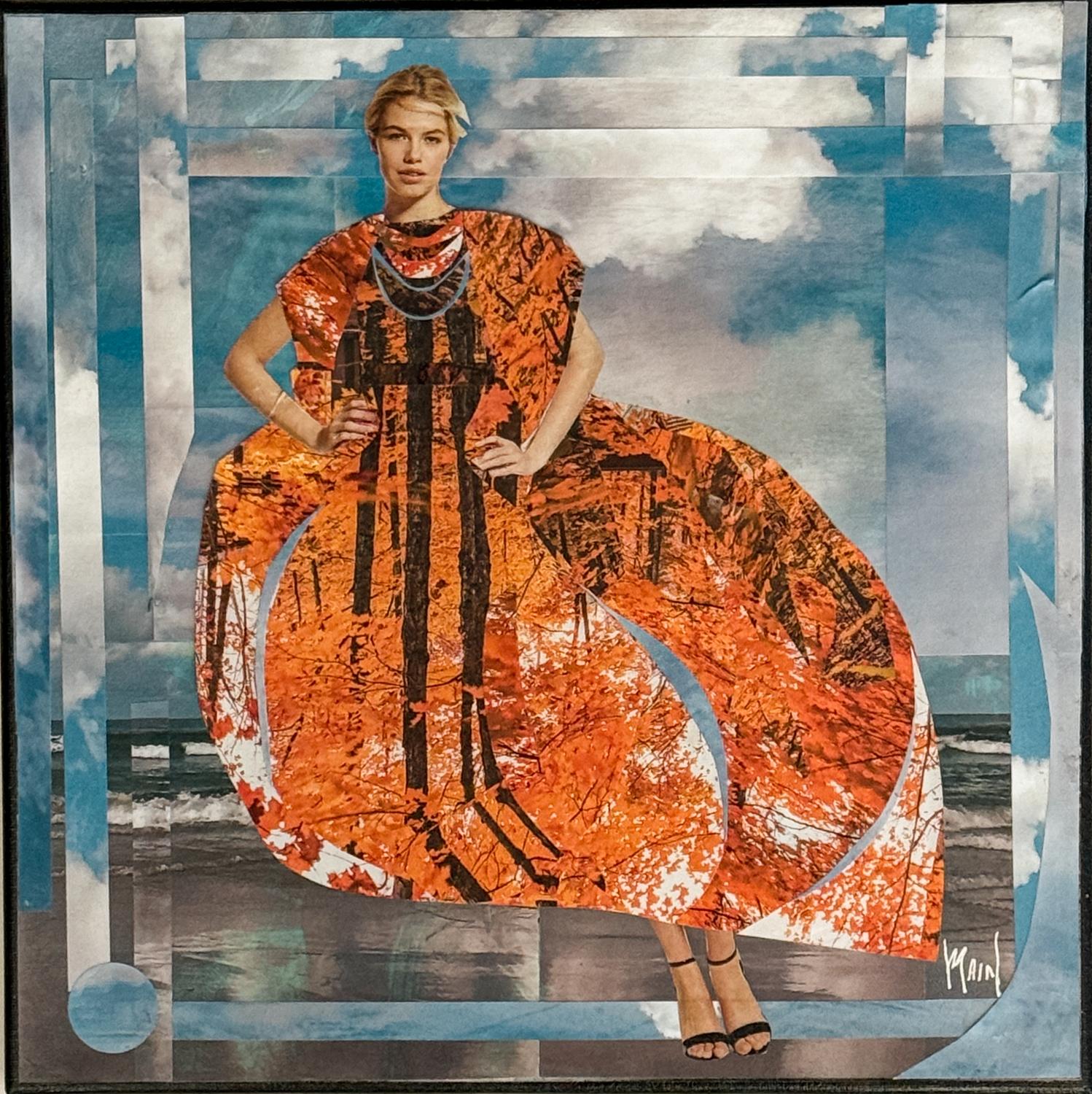 Ozeanische Nymphe, Originalgemälde – Mixed Media Art von Mandy Main