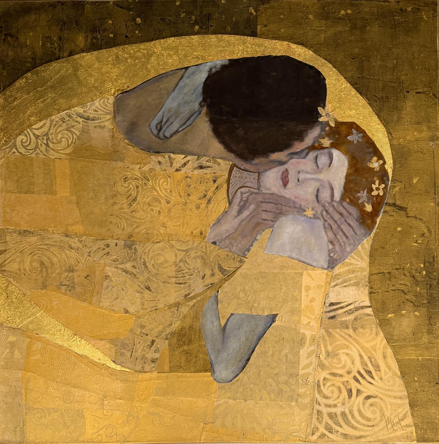 The Kiss, Originalgemälde – Mixed Media Art von Mandy Main