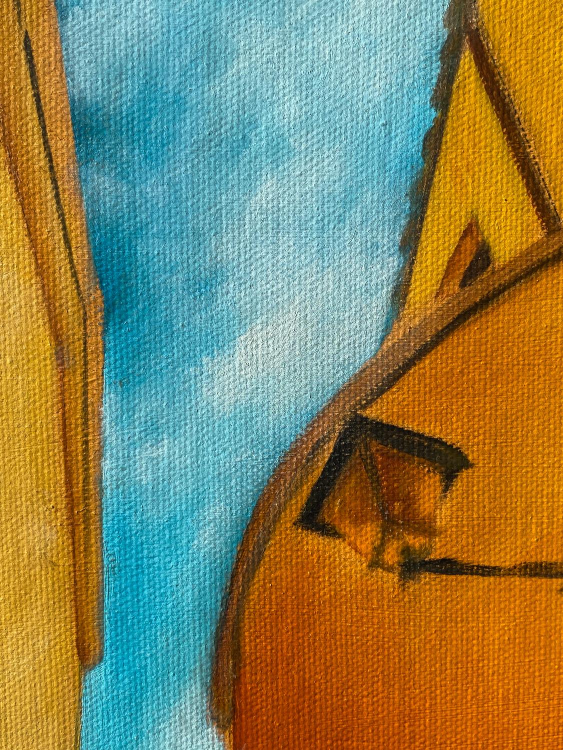 Civitavecchia, Oil Painting - Brown Interior Painting by Mandy Main