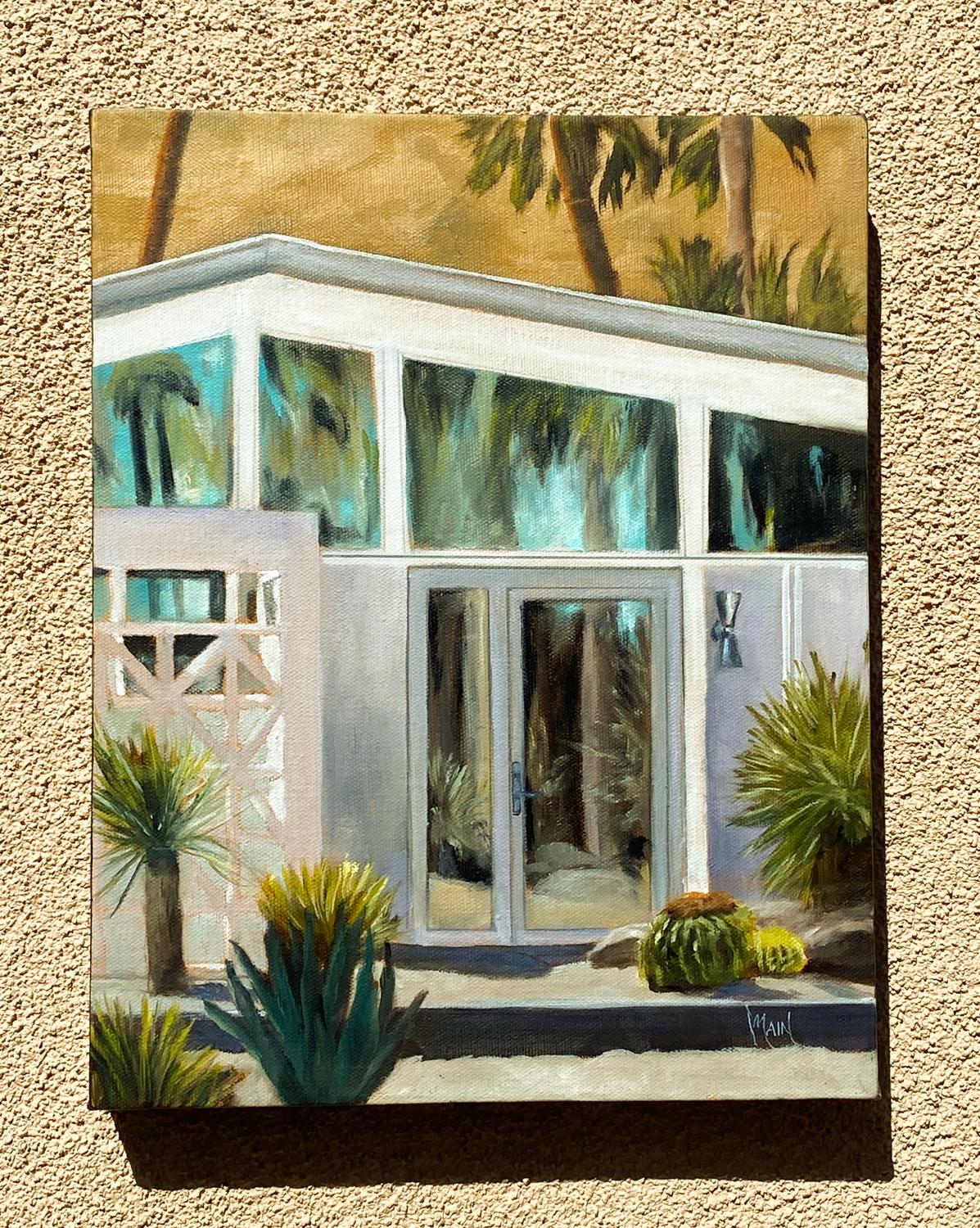 Desert Reflections, Oil Painting - Brown Interior Painting by Mandy Main