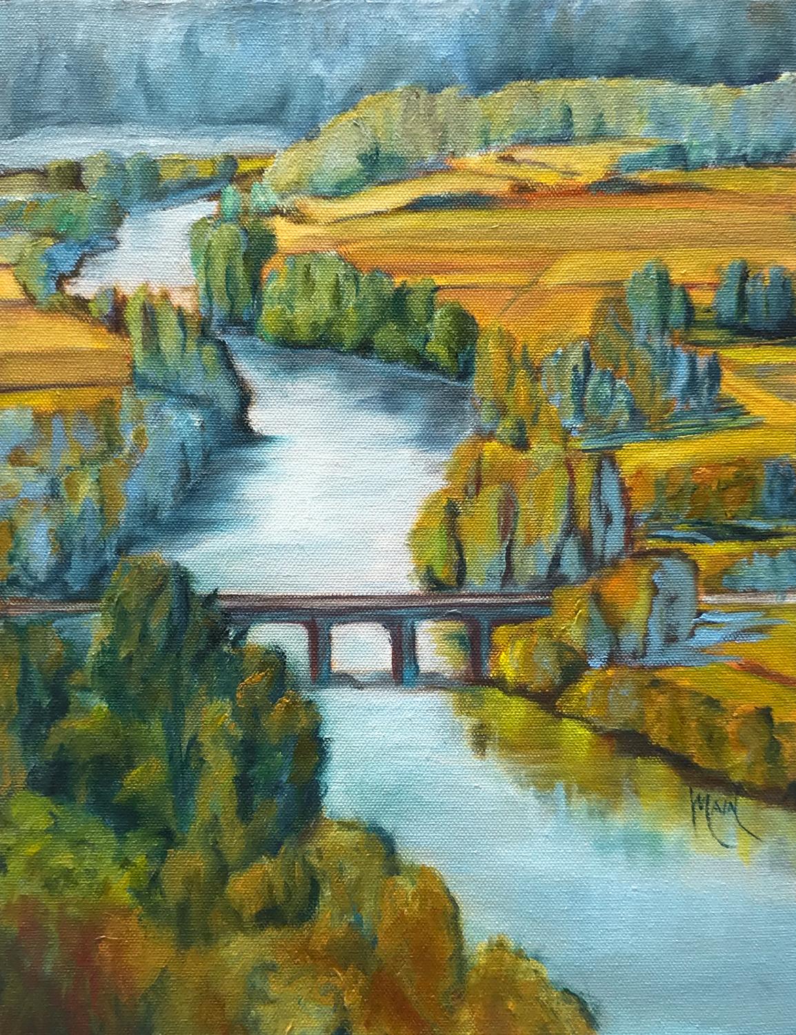 Mandy Main Landscape Painting - Dordogne River, Oil Painting