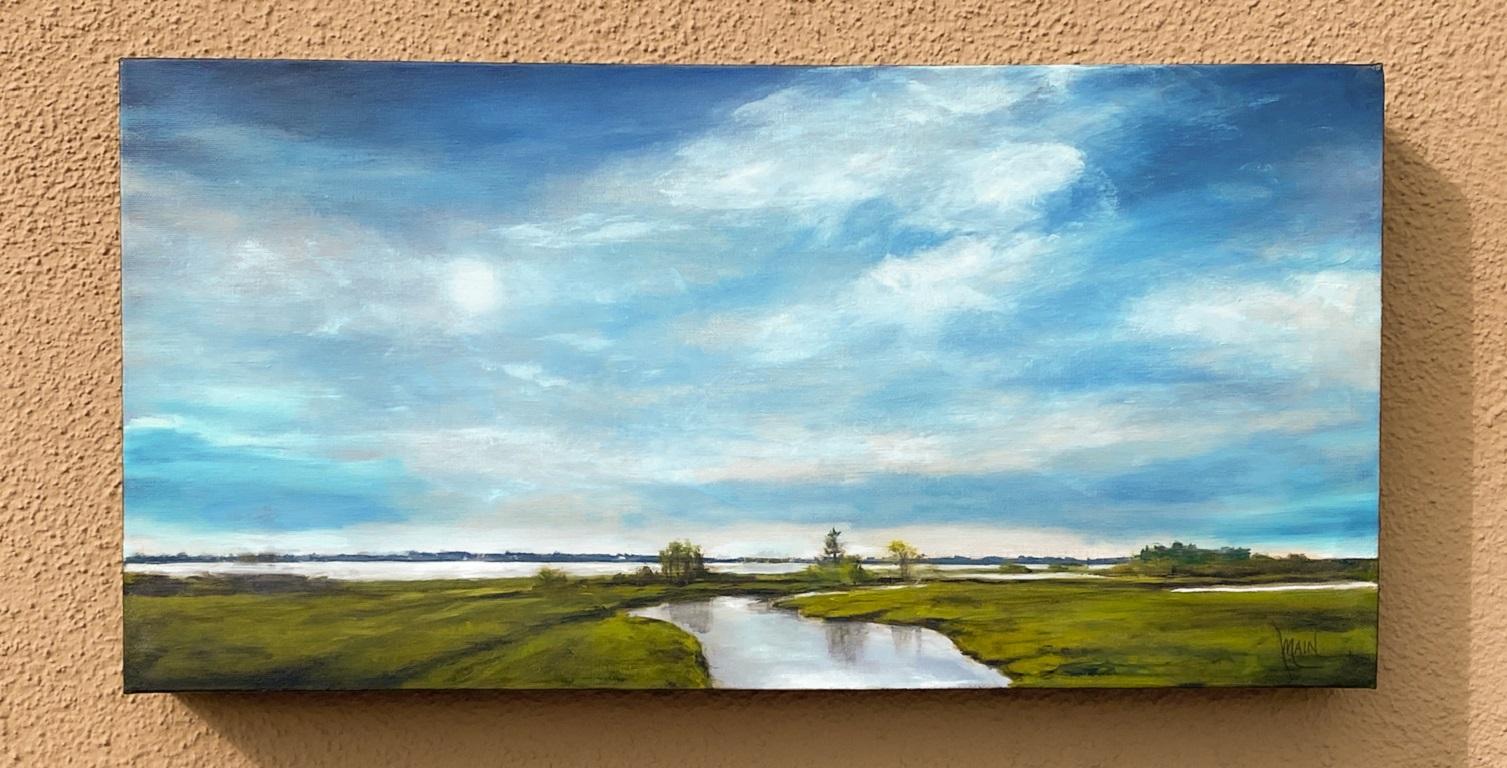 Estuary V, Ölgemälde (Blau), Landscape Painting, von Mandy Main