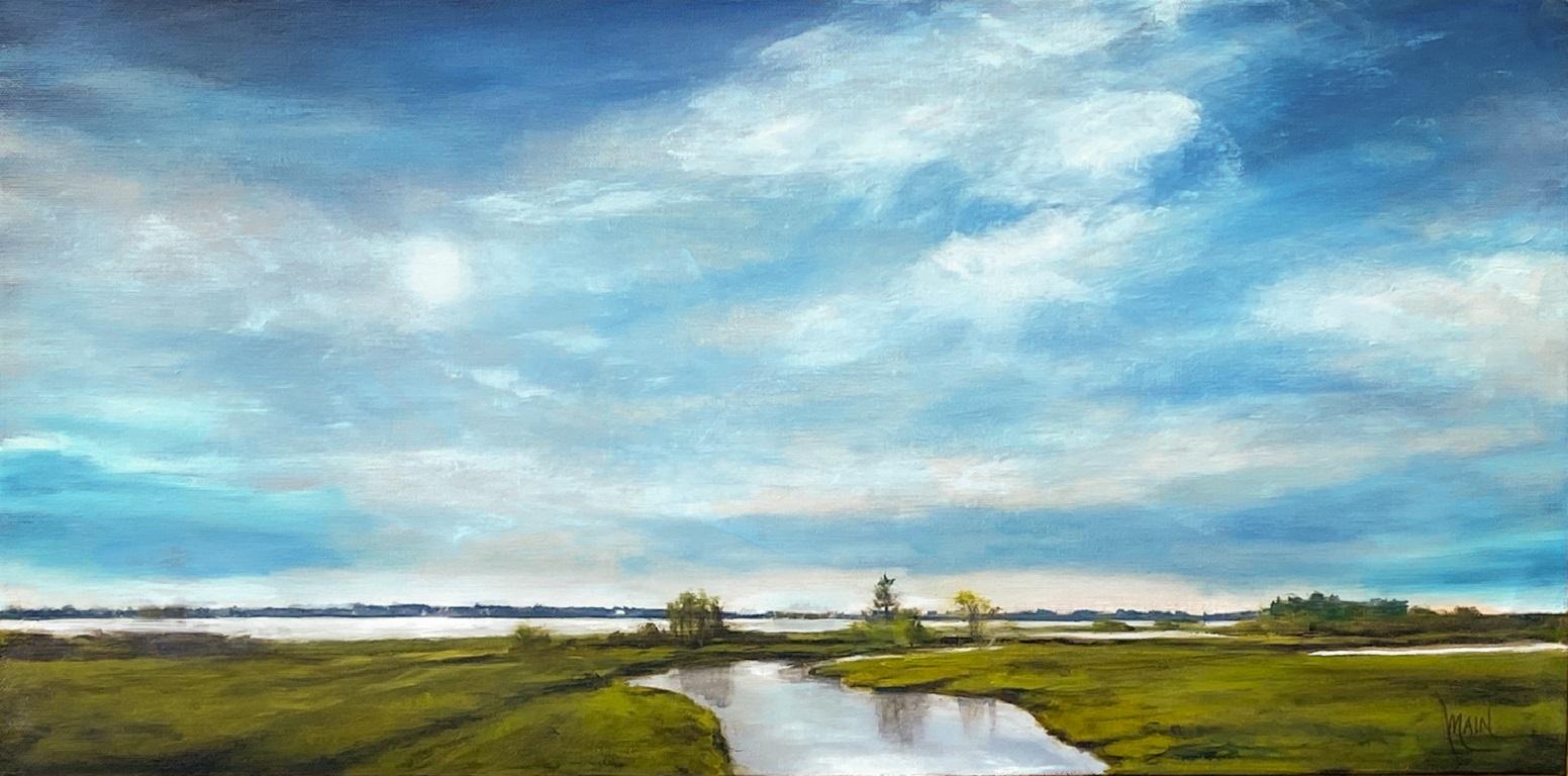Mandy Main Landscape Painting – Estuary V, Ölgemälde