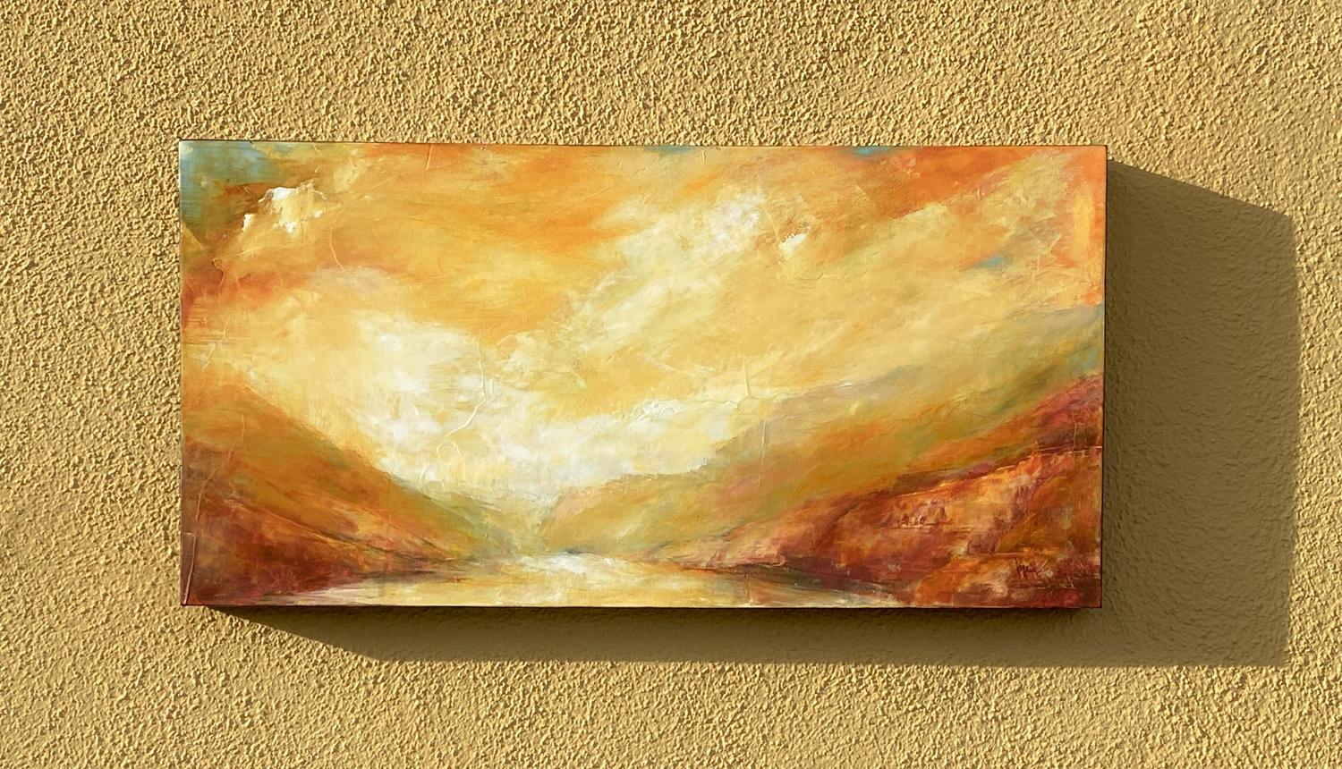 Golden Light IV, Pittura a olio astratta - Painting Astratto di Mandy Main