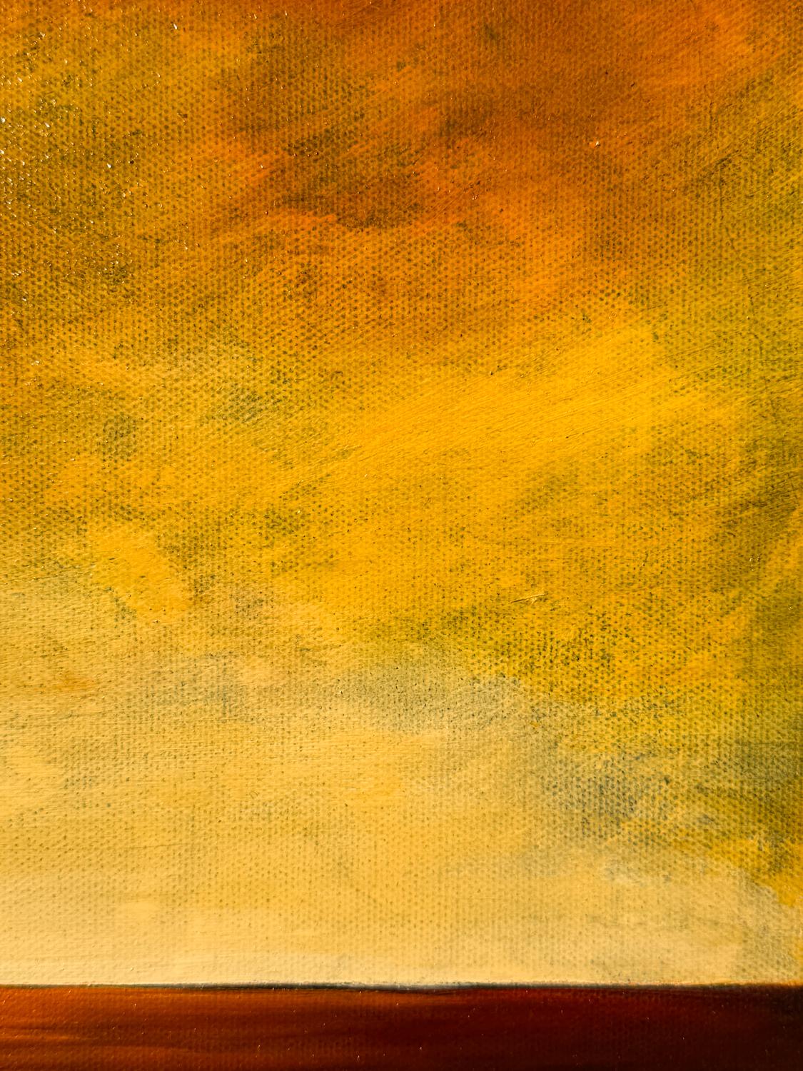 Horizonte X, Pintura al óleo - Landscape Painting Naranja de Mandy Main