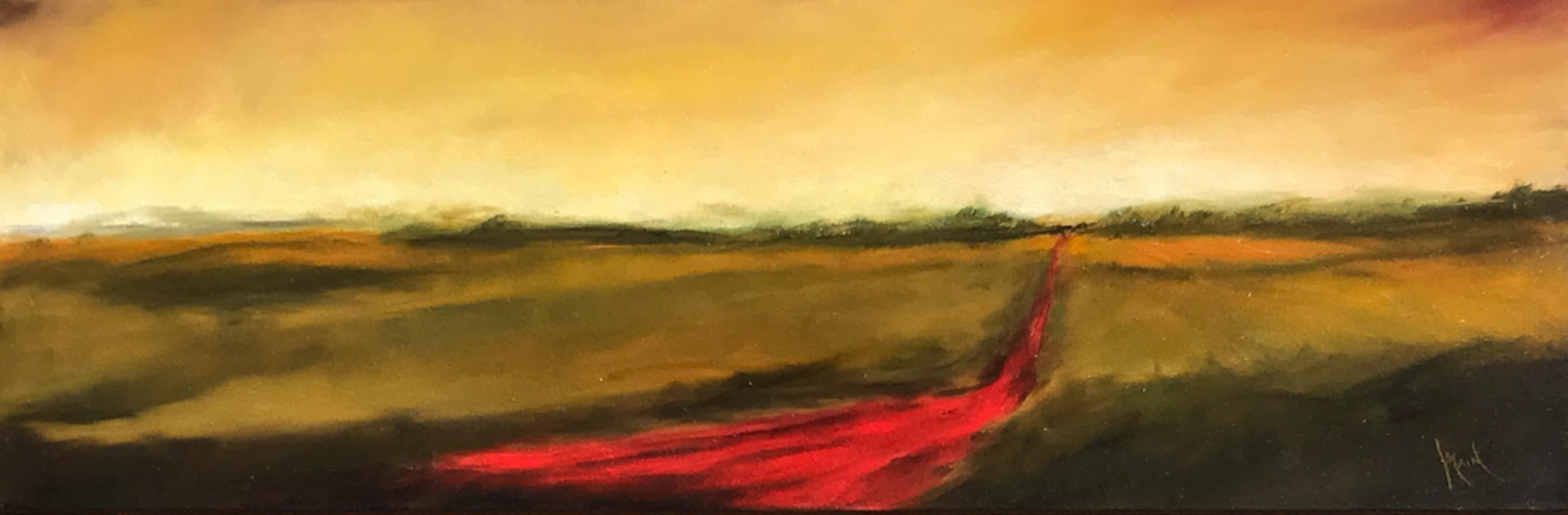 Mandy Main Abstract Painting - Red Road XVI, Abstract Oil Painting