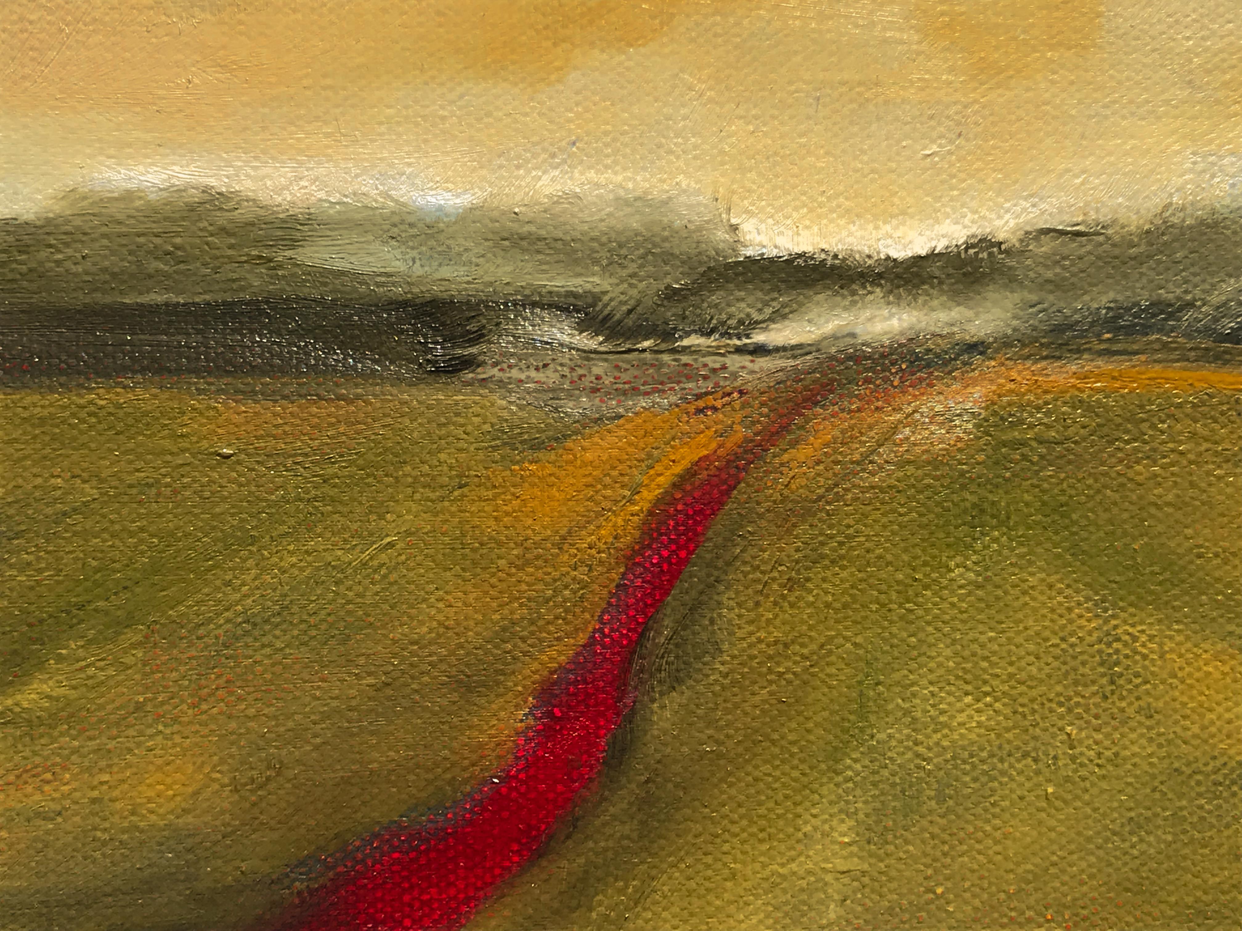Red Road XVII - Brown Landscape Painting by Mandy Main