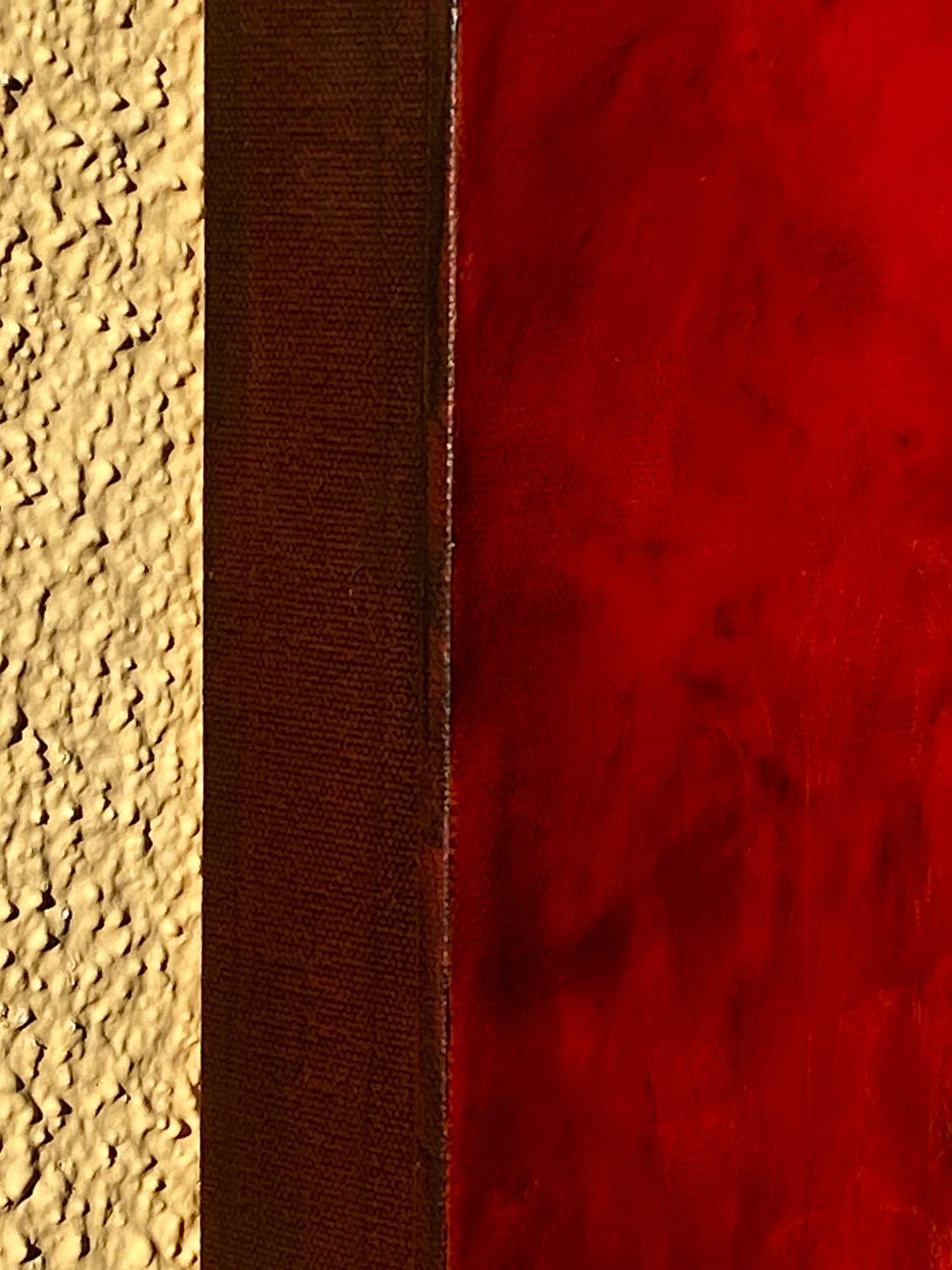 Cielo rosso di notte, pittura ad olio astratta - Painting di Mandy Main