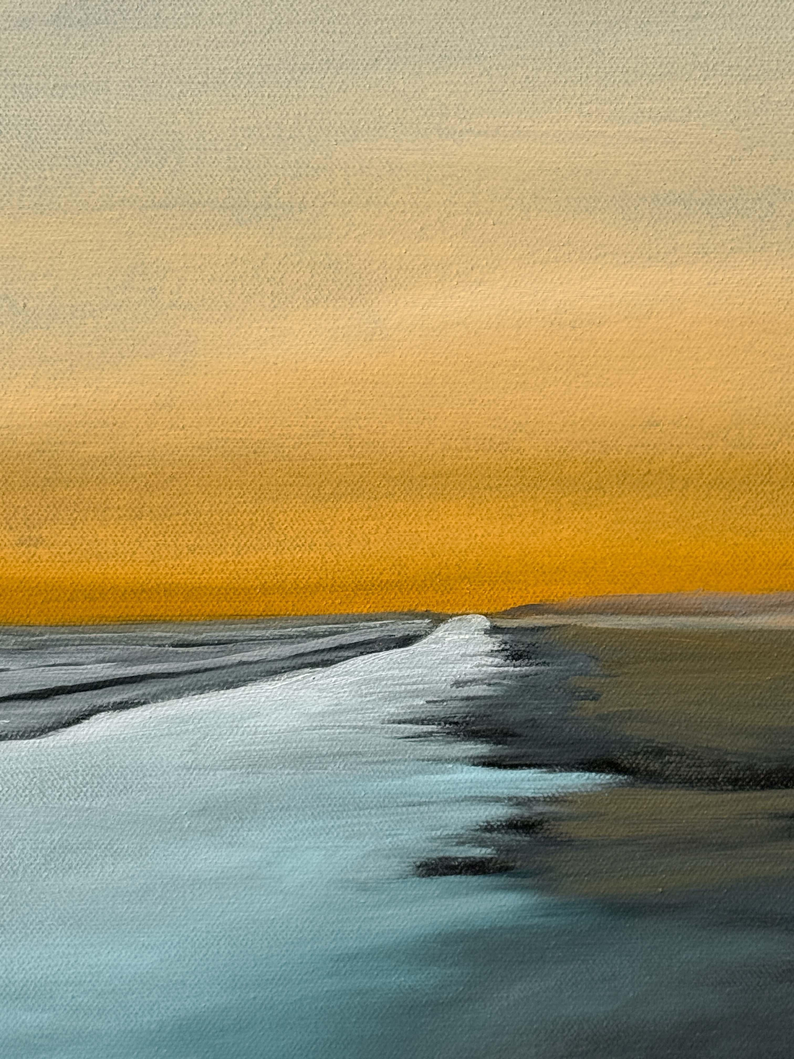 Stille Flut, Ölgemälde (Beige), Landscape Painting, von Mandy Main