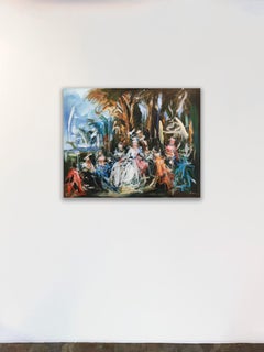 Abstract Figurative Portrait with Paint Drip_Among Friends by Mandy Racine