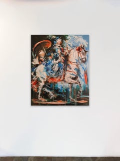 Abstract Figurative Portrait with Paint Drip_Horseback by Mandy Racine