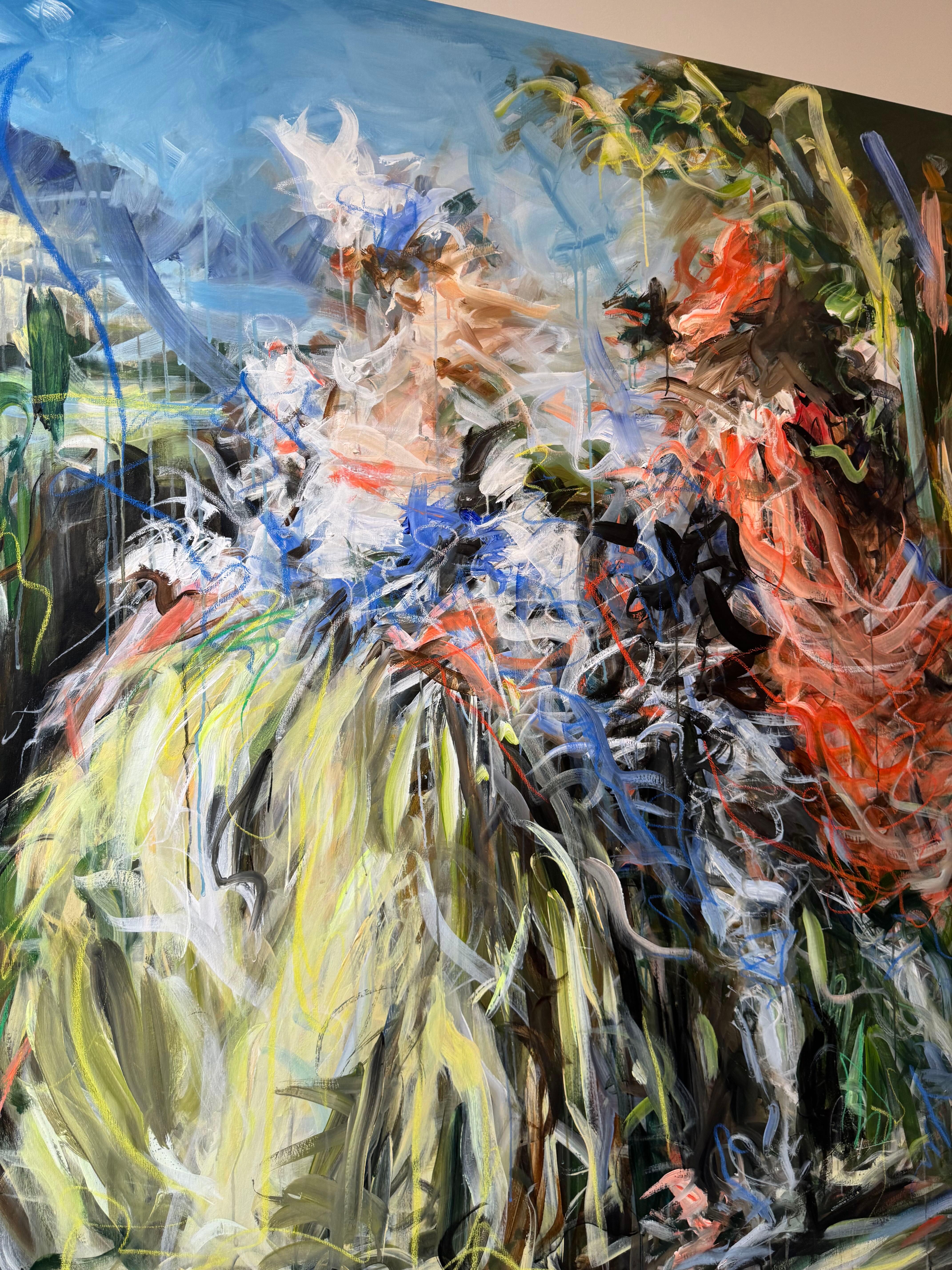 Portrait figuratif abstrait avec peinture Drip_Let's Dance de Mandy Racine en vente 3