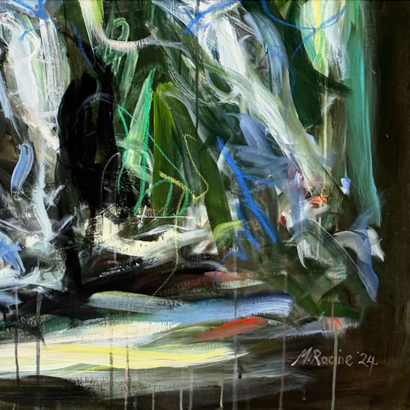 Portrait figuratif abstrait avec peinture Drip_Let's Dance de Mandy Racine en vente 5