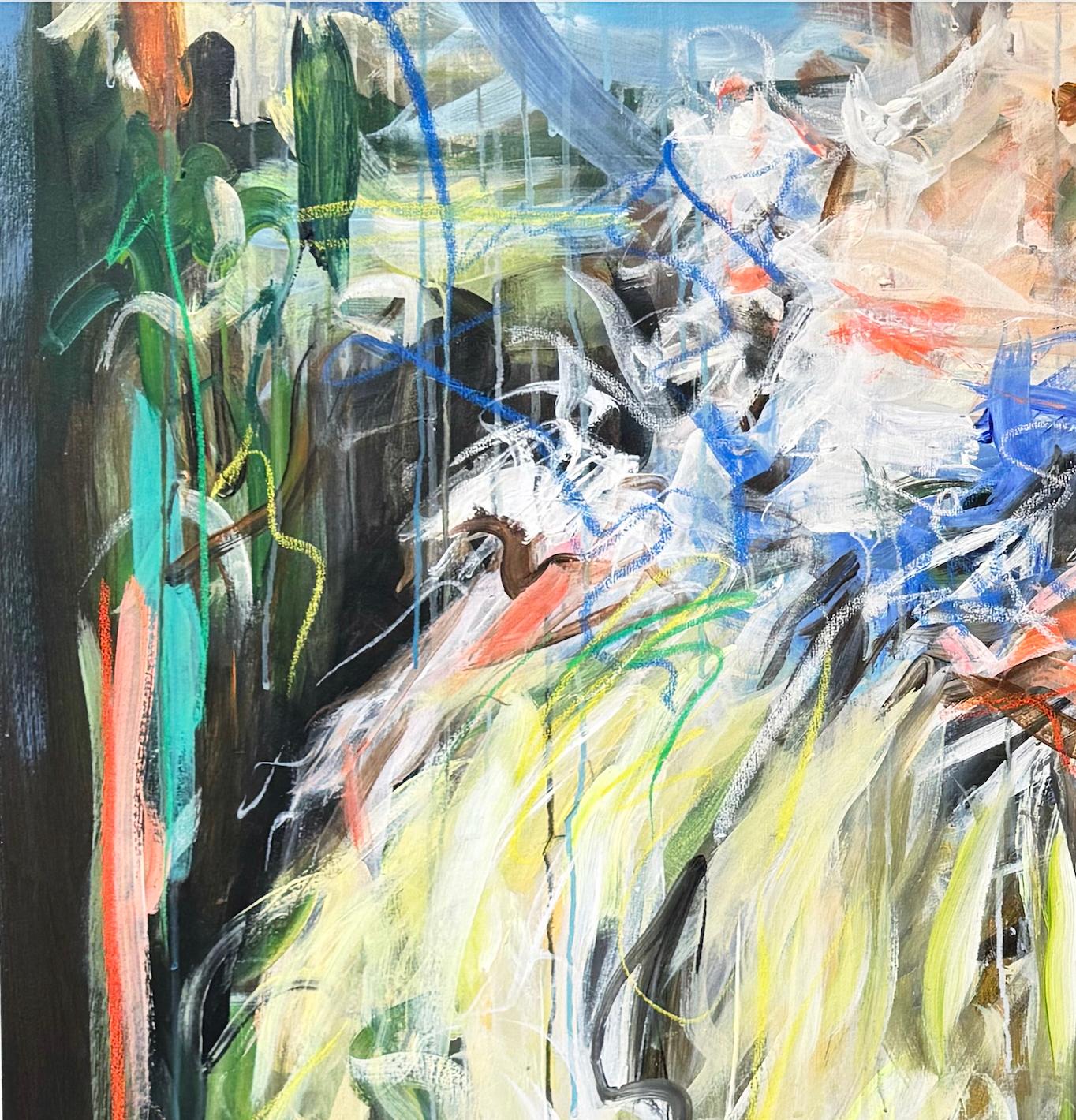Portrait figuratif abstrait avec peinture Drip_Let's Dance de Mandy Racine en vente 7