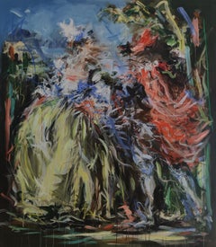 Ritratto figurativo astratto con goccia di vernice_Let's Dance di Mandy Racine