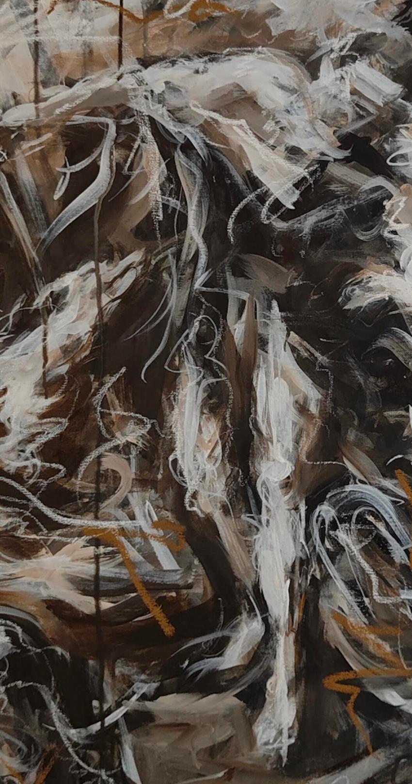 Abstract Figurative Portrait with Paint Drip_Venus & Adonis by Mandy Racine For Sale 6