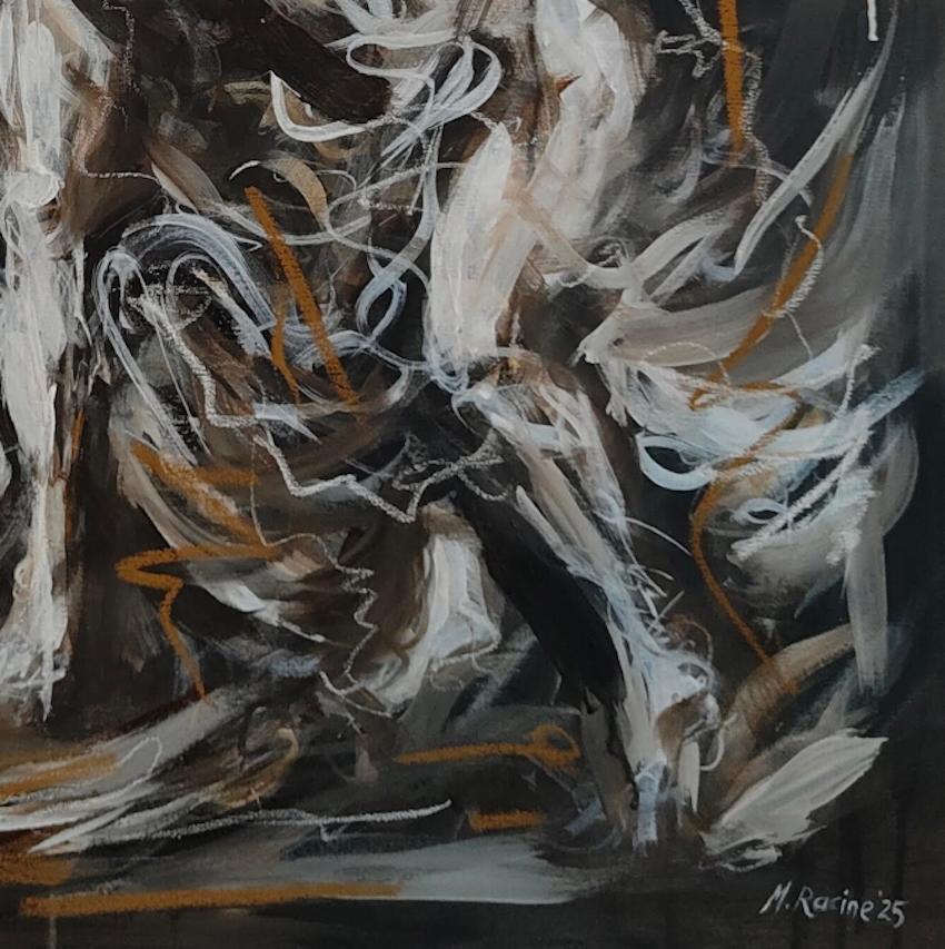 Abstract Figurative Portrait with Paint Drip_Venus & Adonis by Mandy Racine For Sale 7