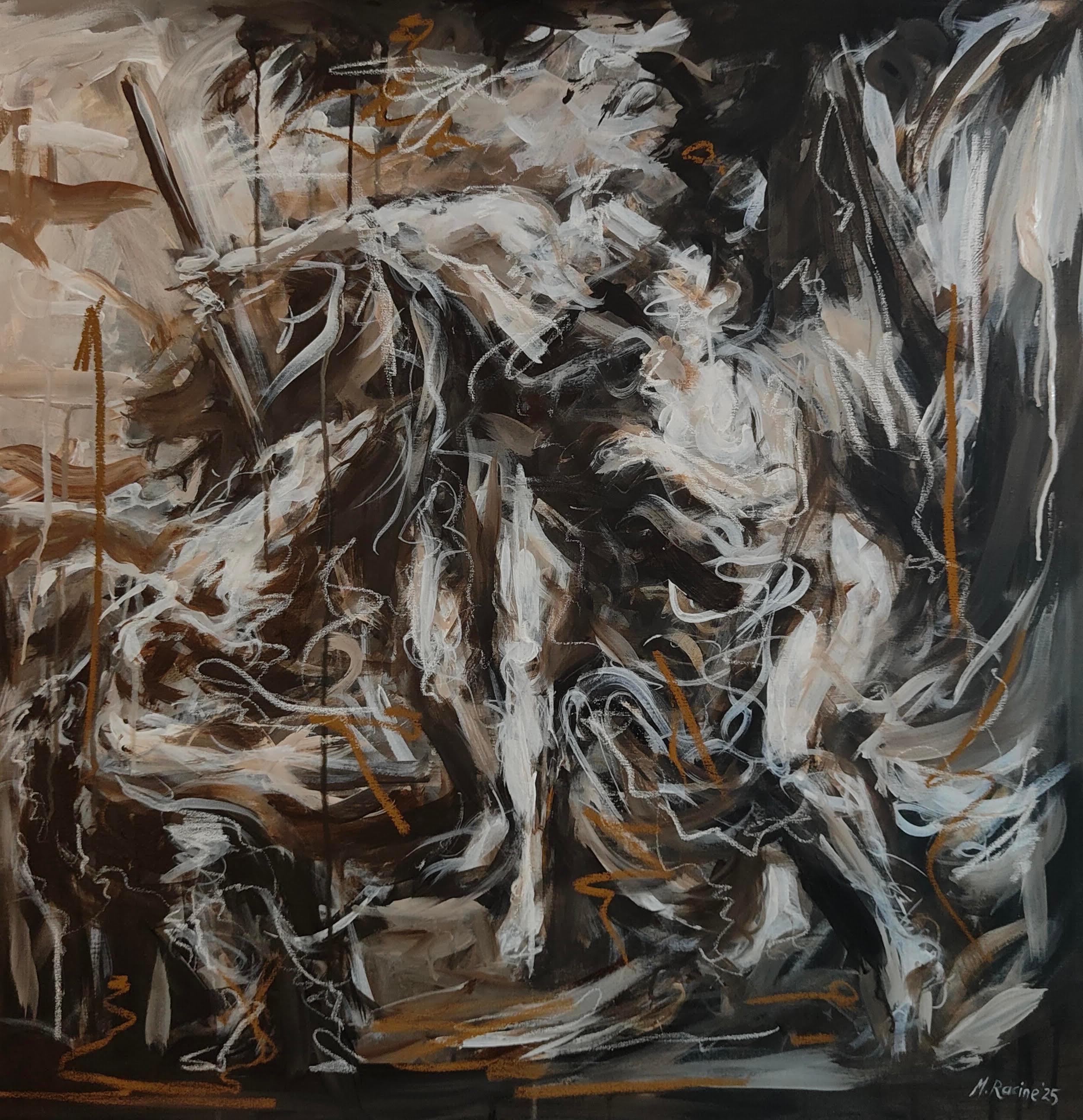 MANDY RACINE
"Venus & Adonis – study after Van Dyck"
Acrylic on Canvas
31.5 x 31.5 inches
____________________

“Painting takes me to another place, my own special world inspired by the old masters & Baroque and Rococo imagery.  I’m inspired by the
