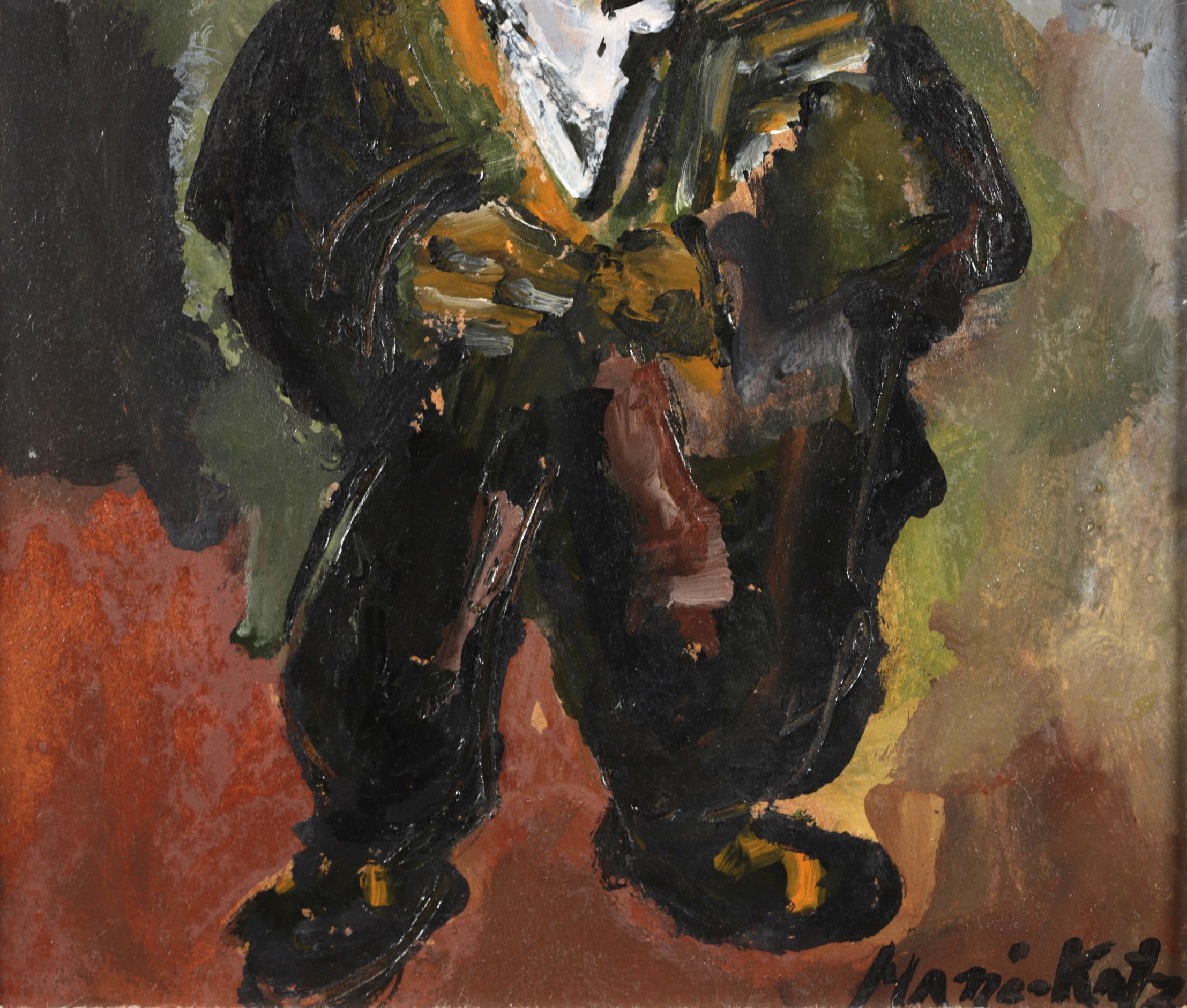 An Hasidic Jew - Expressionist Portrait Oil Painting by Mane-Katz 1