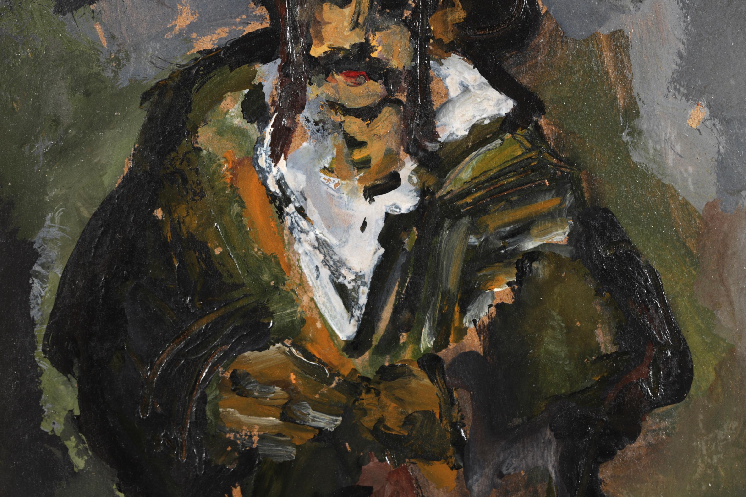 An Hasidic Jew - Expressionist Portrait Oil Painting by Mane-Katz 3
