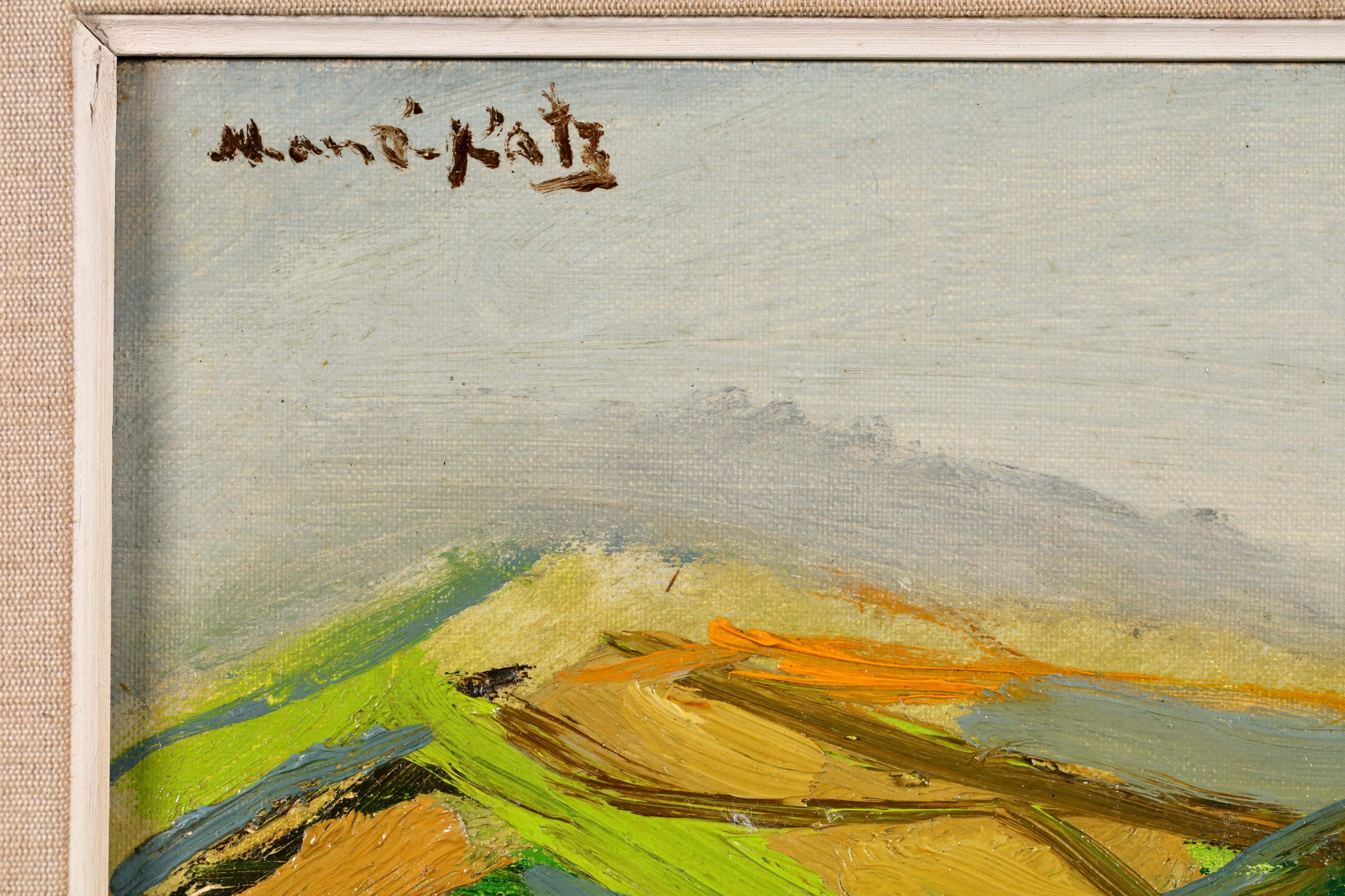 La charrette à fleurs - Paysage expressionniste peint à l'huile par Mane Katz en vente 8