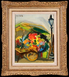 Il carro di fiori - Paesaggio espressionista dipinto a olio da Mane Katz