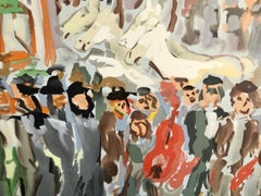 Colorful Russian French Judaica Jewish Shtetl Wedding Lithograph Mourlot Paris