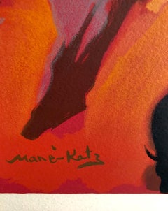 Colorful Russian French Judaica Jewish Shtetl Wedding Lithograph Mourlot Paris