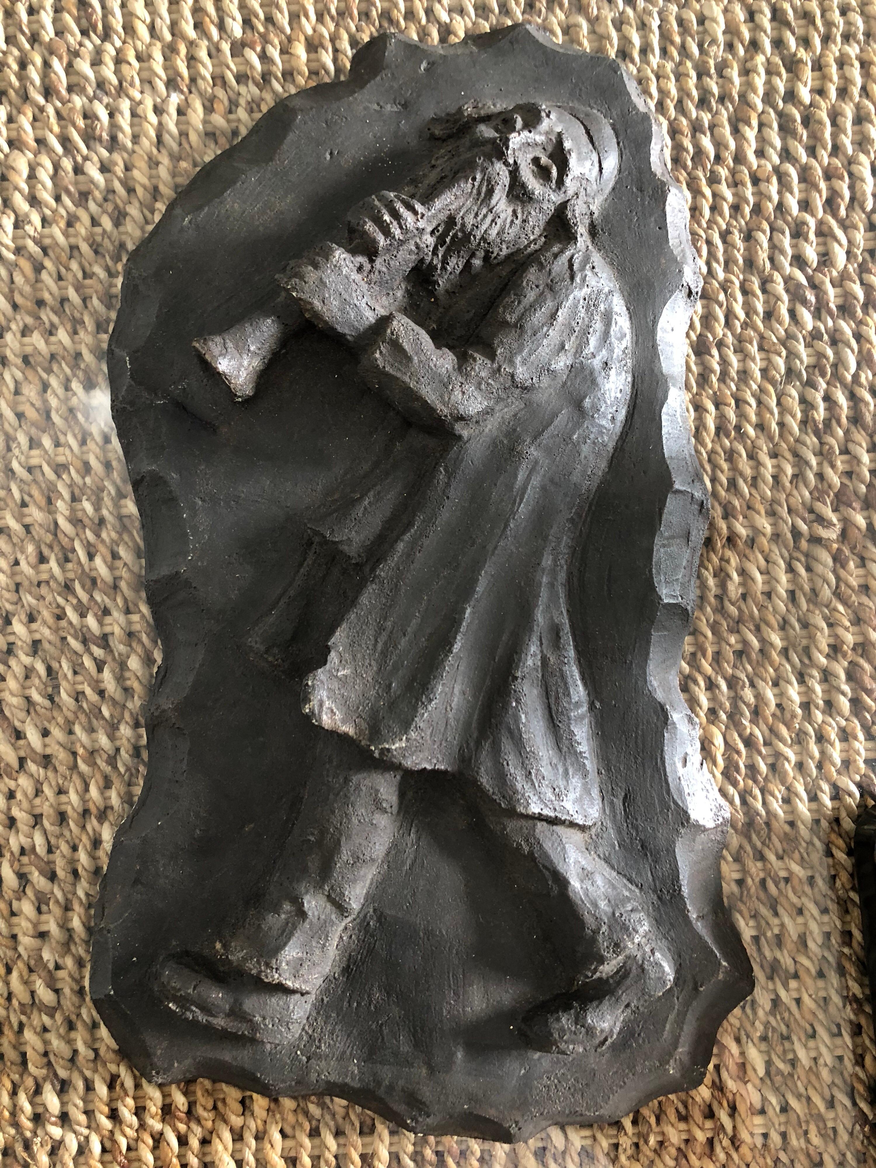 Figurative Sculpture Mane Katz - Maquette française peinte pour sculpture judaïque Klezmer musician 