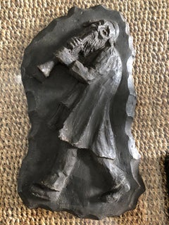 Französische bemalte Maquette für Skulptur Judaica Klezmer Musikerin, Judaica Klezmer 