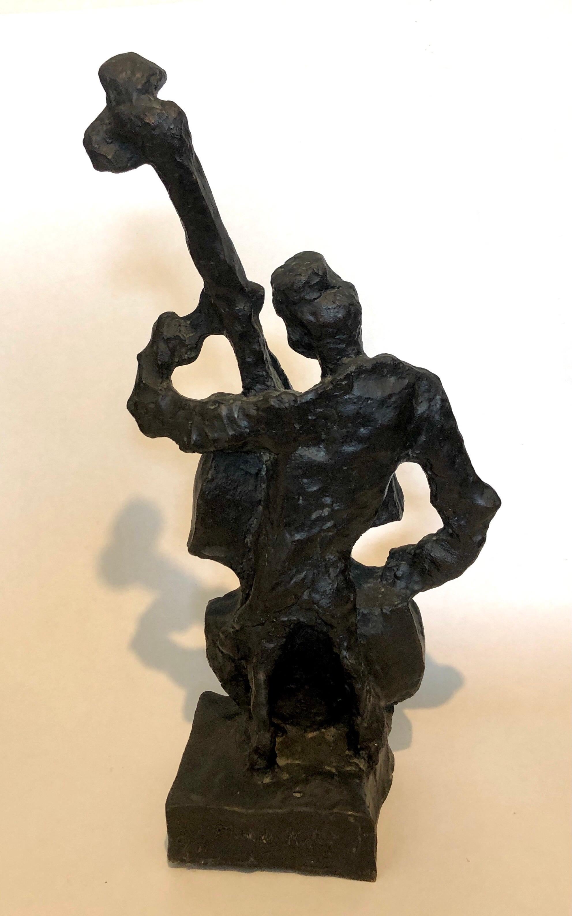 Ruso Francés Judaica Judío Shtetl Boda Músico Klezmer Escultura de Bronce en venta 5