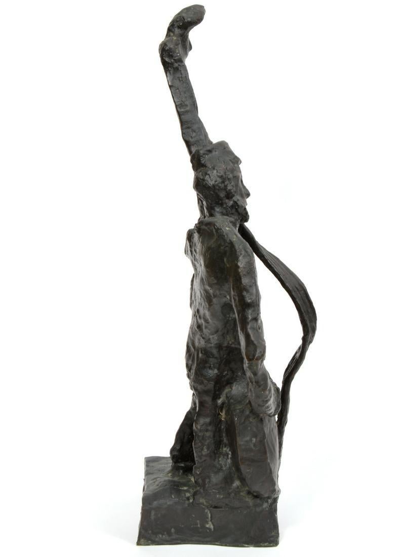 Ruso Francés Judaica Judío Shtetl Boda Músico Klezmer Escultura de Bronce - Figurative Sculpture Oro de Mane Katz