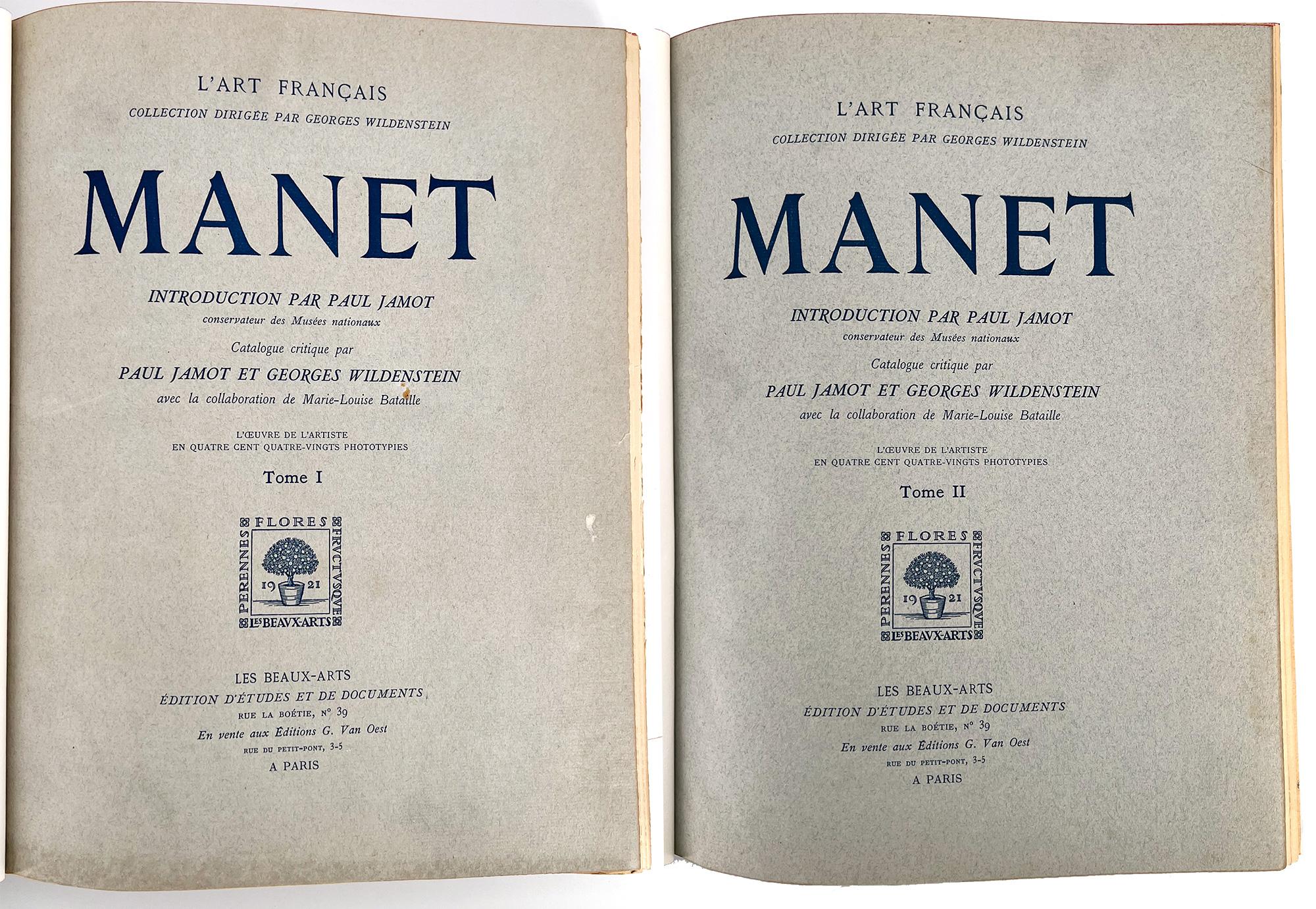 Français MANET, Catalogue Raisonné [Wildenstein, 2 volumes] en vente