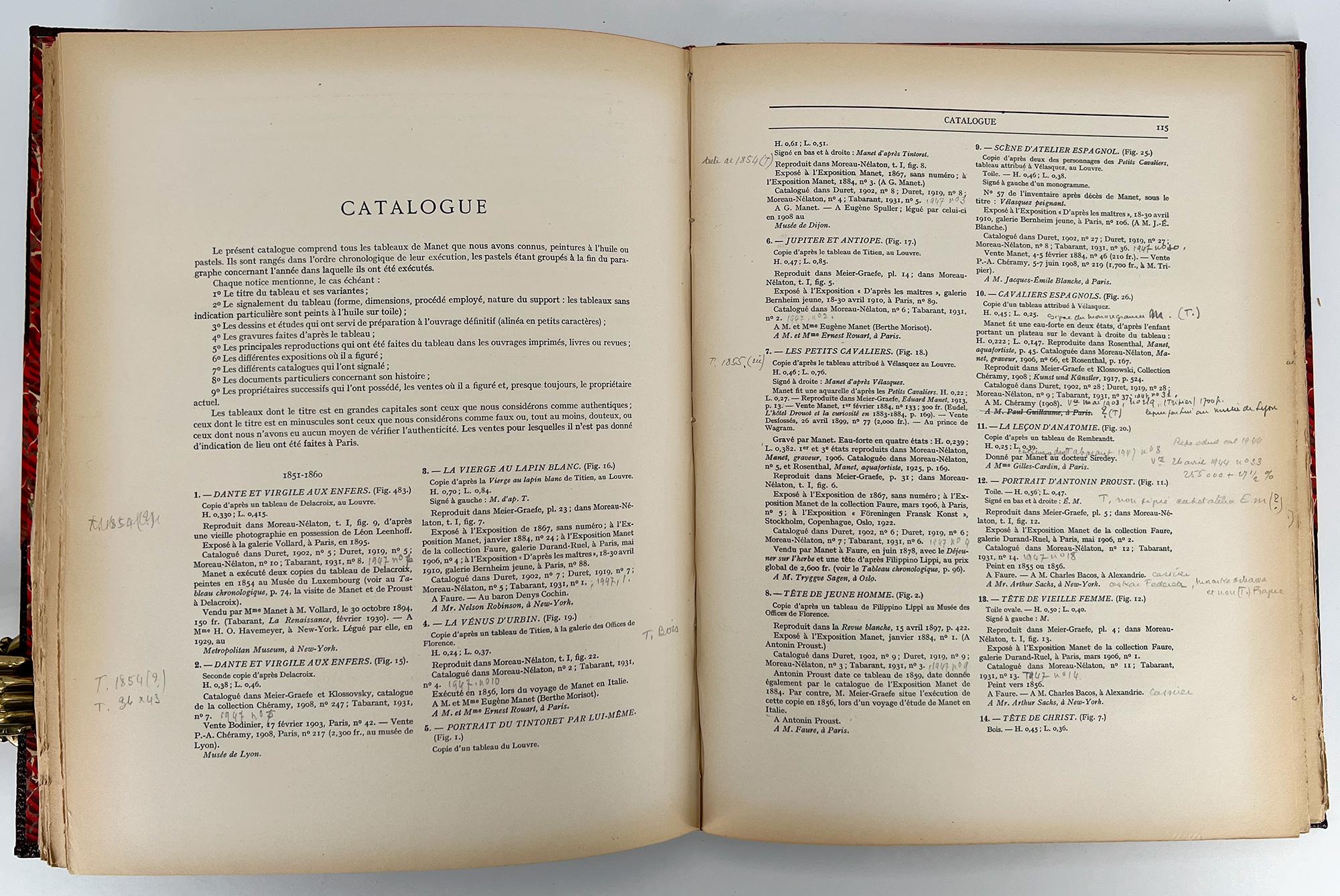Papier MANET, Catalogue Raisonné [Wildenstein, 2 volumes] en vente