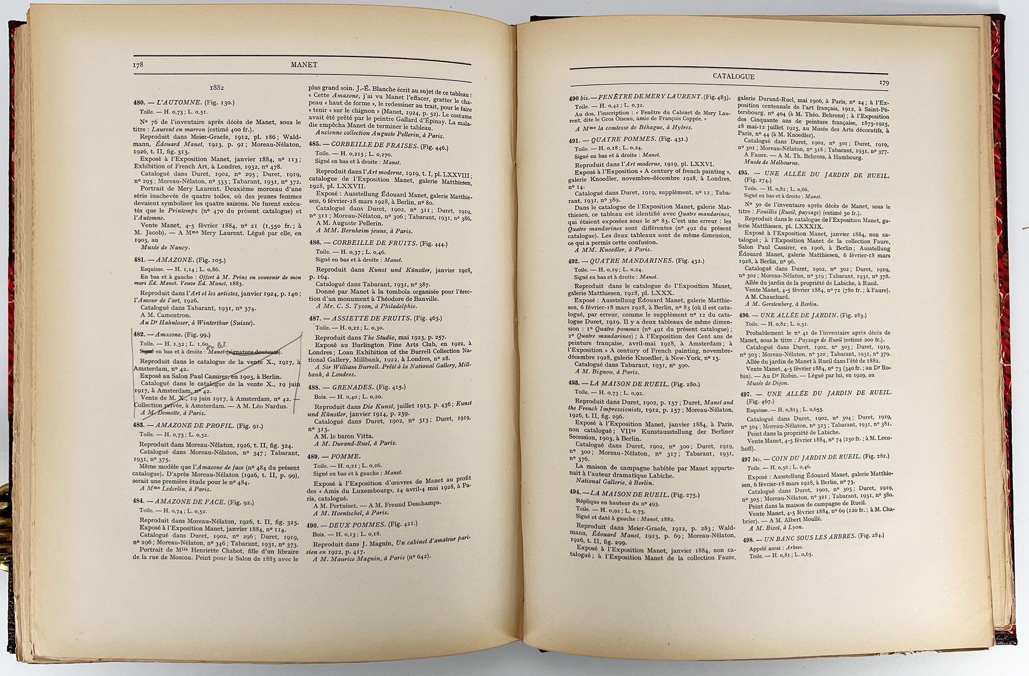 MANET, Catalogue Raisonné [Wildenstein, 2 volumes] en vente 2