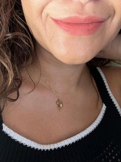 Manette Diamond Pendant Necklace 14 Karat Yellow Gold Diamond Pendant