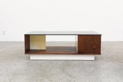 Maneval Style Coffee Table With Smoked Glass And Wenge Base