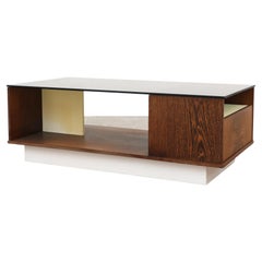Maneval Style Coffee Table With Smoked Glass And Wenge Base