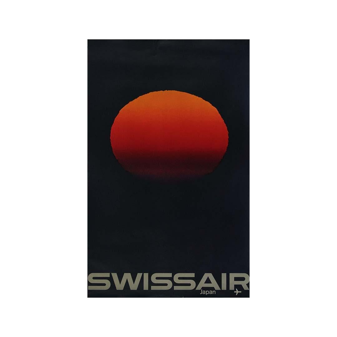 Affiche de voyage originale Swissair Japan de 1964 en vente 2